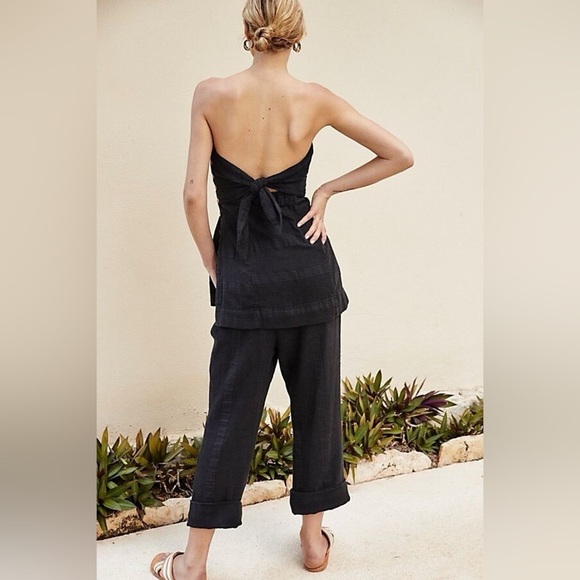 NWT Free People Linen Blend Endless Summer This Is Love Tube Top in Black - Picture 2 of 11